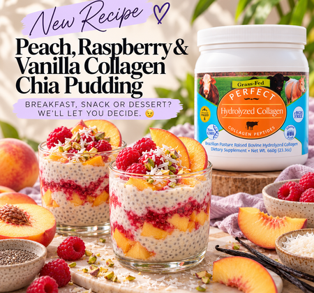Peach, Raspberry & Vanilla Collagen Chia Pudding